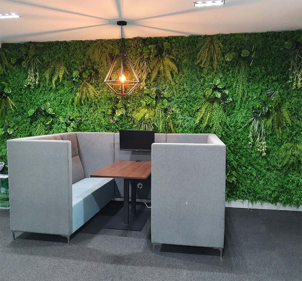 Green Wall With Collabrative Booth